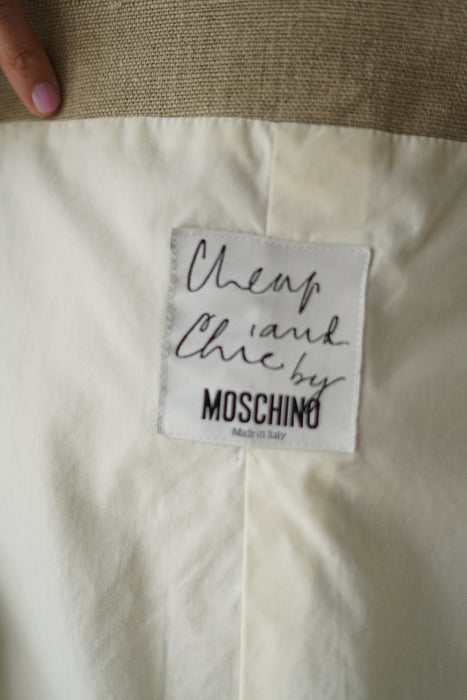 VINTAGE MOSCHINO<BR>PEACE LINEN JACKET