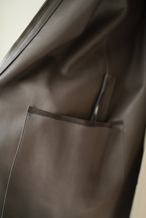 VINTAGE HERMES<BR>LAMBSKIN SUEDE ZIP UP GILET<BR><BR>SOLD OUT