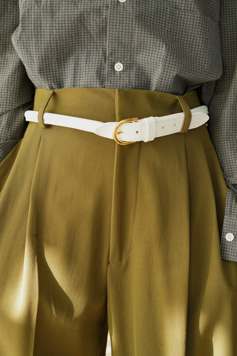 CRISTASEYA<br>LEATHER BELT<BR>in WHITE