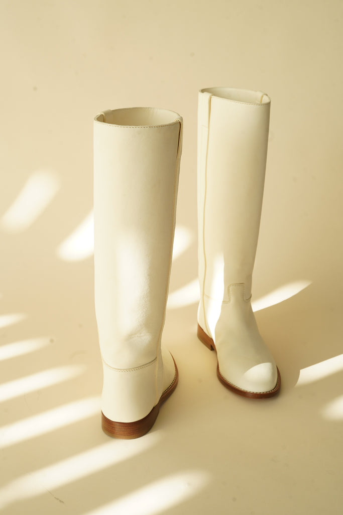 CRISTASEYA LEATHER CAVALIERE BOOTS – PORT