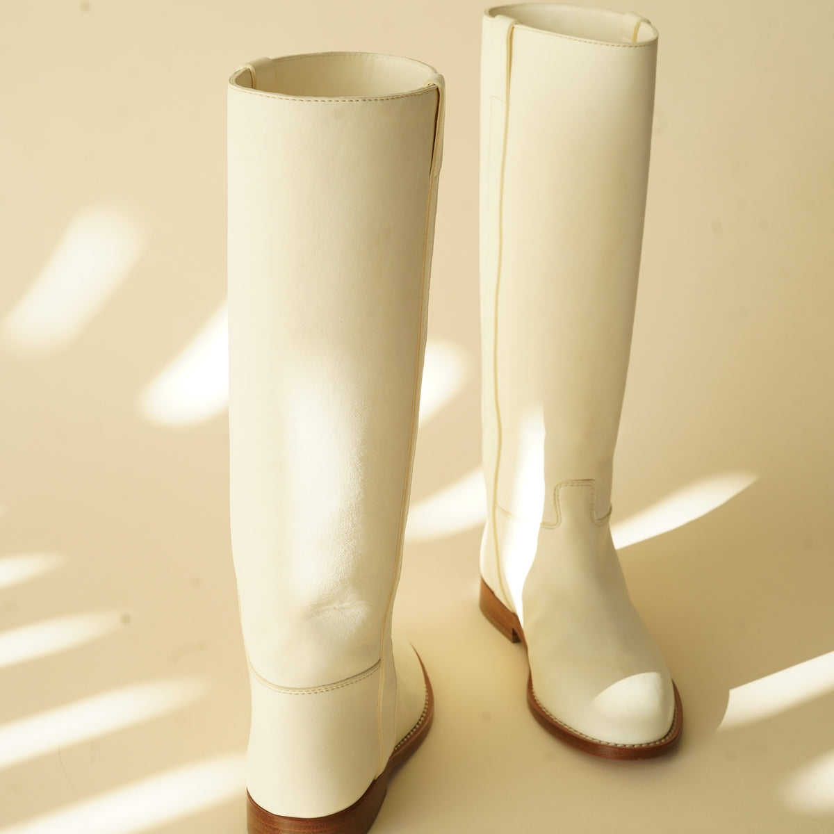 CRISTASEYA LEATHER CAVALIERE BOOTS – PORT