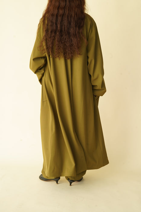 CRISTASEYA<br>OVERSIZED TRENCH WITH LEATHER PATCH