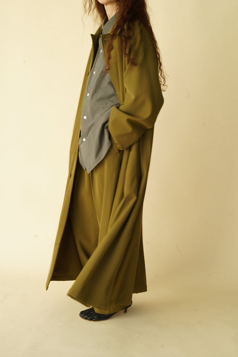 CRISTASEYA<br>OVERSIZED TRENCH WITH LEATHER PATCH