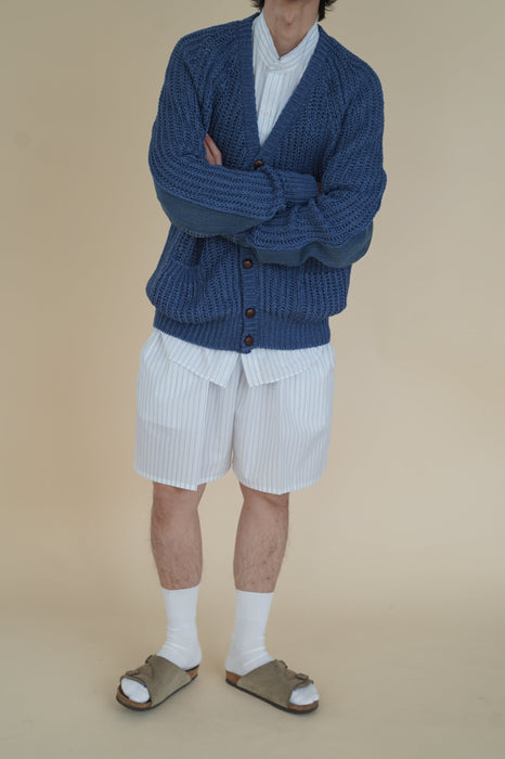 BLESS+CRISTASEYA<br>PATCHED DENIM KNIT CARDIGAN