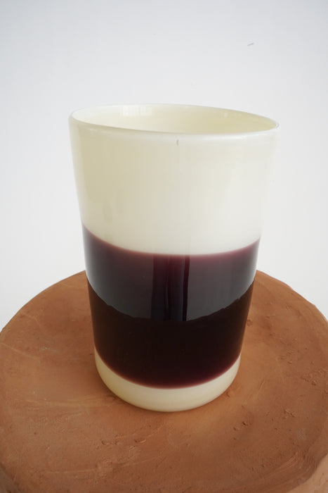 CRISTASEYA<br>MURANO GLASS <br>HORIZONTAL BLACK/WHITE STRIPES