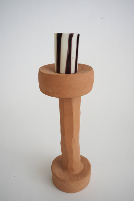 CRISTASEYA<br>MURANO GLASS <br>VERTICAL BLACK/WHITE STRIPES