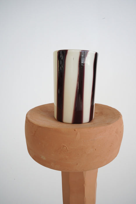 CRISTASEYA<br>MURANO GLASS <br>VERTICAL BLACK/WHITE STRIPES