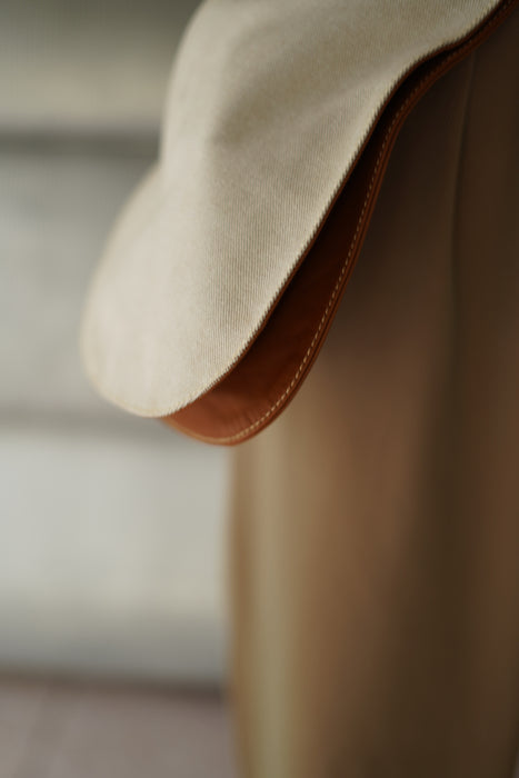 VINTAGE HERMES <br>SILHOUETTE WITH REMOVABLE POCKETS IN ”TOILE H" CANVAS WITH LEATHER
