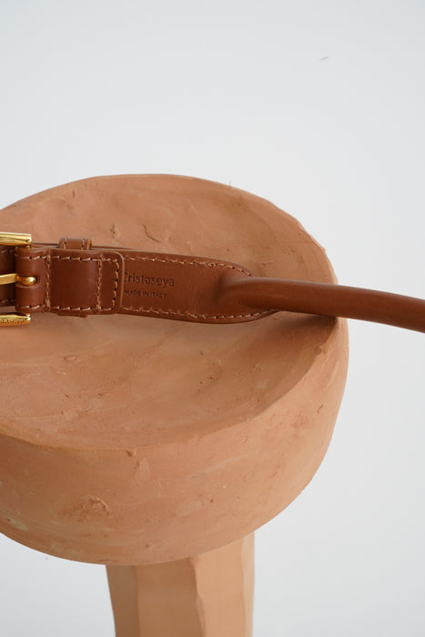 CRISTASEYA<br>LEATHER BELT<BR>in NATURAL