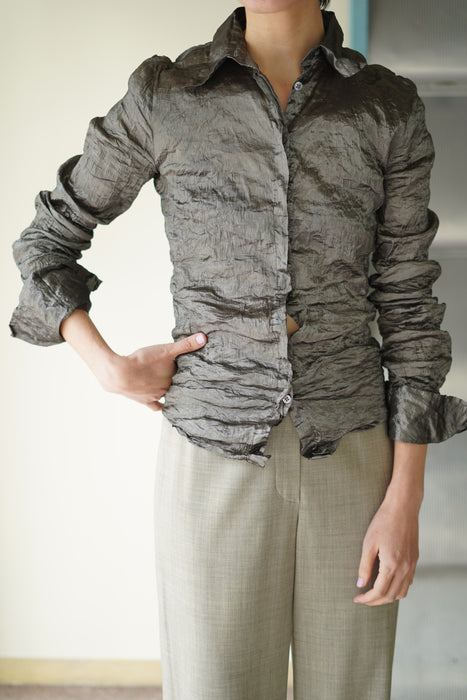 VINTAGE<BR>KRIZIA<BR>CRINKLE SHEER SHIRTS<BR><BR>SOLD OUT