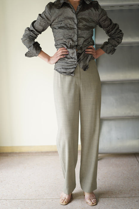 VINTAGE HERMES <br>FRONT BUTTON  SLACKS