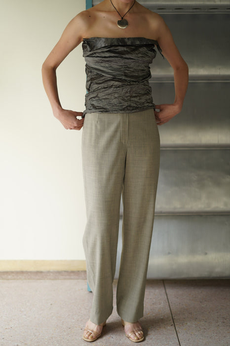 VINTAGE HERMES <br>FRONT BUTTON  SLACKS