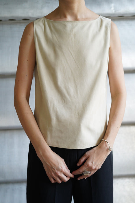 VINTAGE HERMES <br> SUEDE SLEEVELESS TOPS<br> <br> SOLD OUT