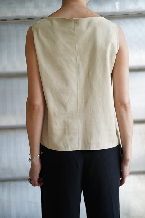 VINTAGE HERMES <br> SUEDE SLEEVELESS TOPS<br> <br> SOLD OUT