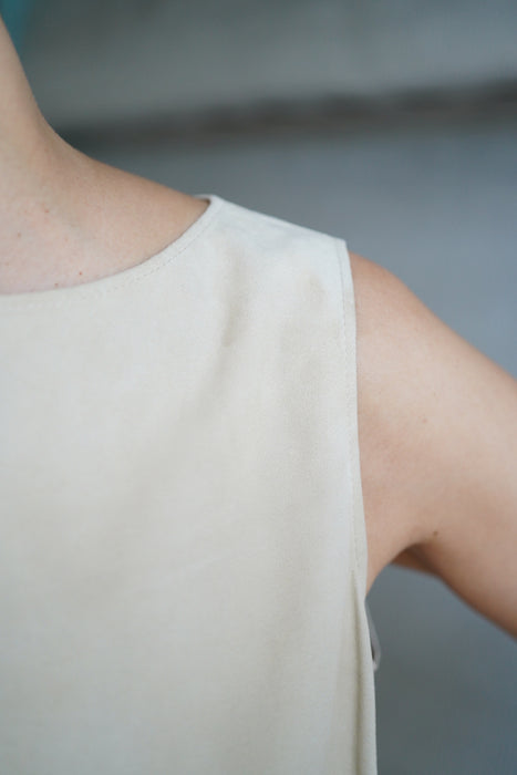 VINTAGE HERMES <br> SUEDE SLEEVELESS TOPS<br> <br> SOLD OUT