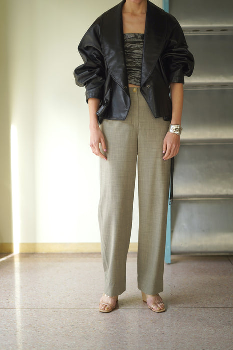 VINTAGE HERMES <br>FRONT BUTTON  SLACKS