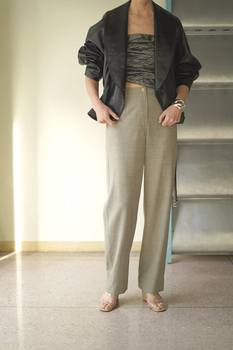VINTAGE HERMES <br>FRONT BUTTON  SLACKS