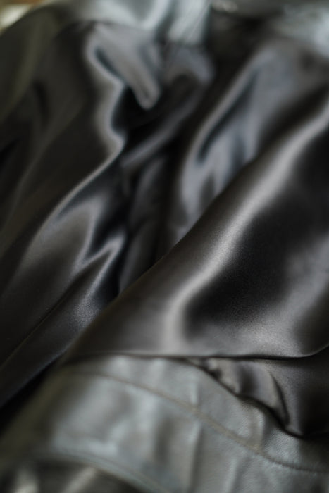 VINTAGE ALAIA<BR>LEATHER CROPPED WRAP COAT