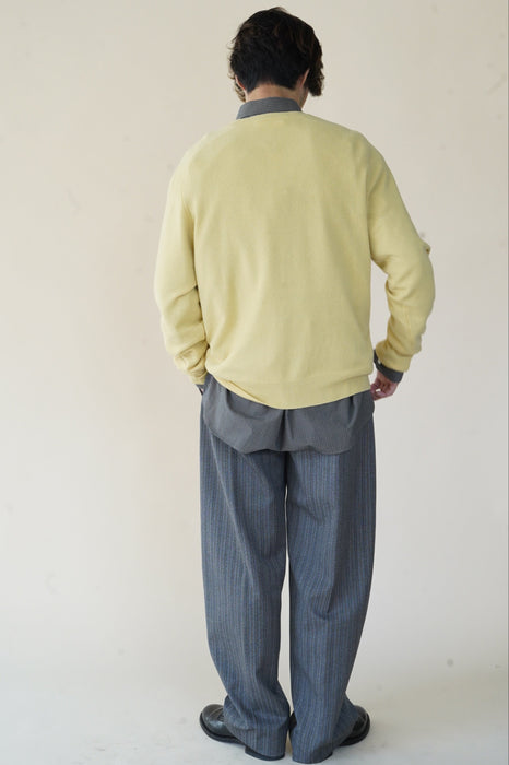CRISTASEYA<br>DOUBLE PLEATED WIDE PANTS <BR>in BLACK/WHITE STRIPES