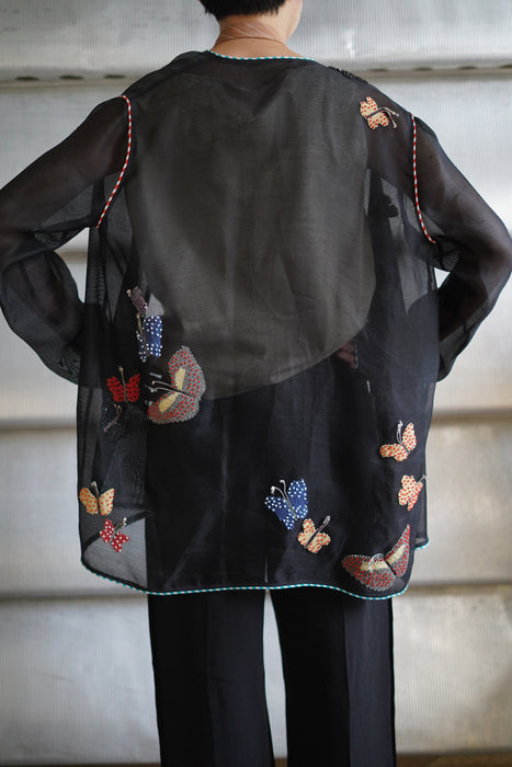 VINTAGE GEOFFREY BEENE<BR>BUTTERFLY MESH JACKET