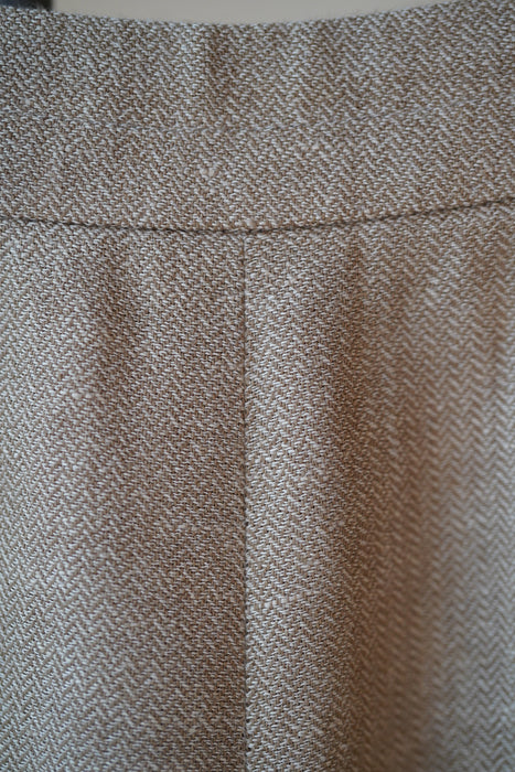 VINTAGE HERMES <br>LINEN SIDE ZIP HERRINGBONE TROUSERS <BR> <BR>SOLD OUT