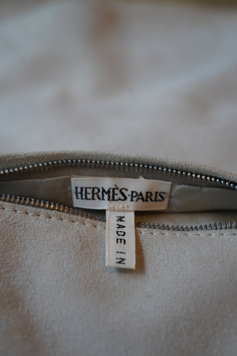 VINTAGE HERMES <br>SILHOUETTE WITH REMOVABLE POCKETS IN SUEDE
