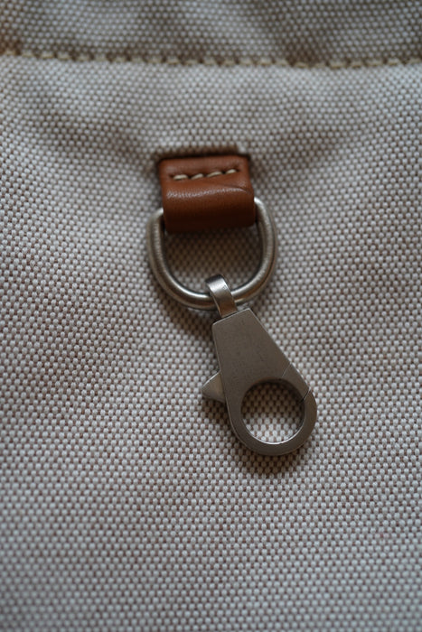 VINTAGE HERMES <br>SILHOUETTE WITH REMOVABLE POCKETS IN ”TOILE H" CANVAS WITH LEATHER