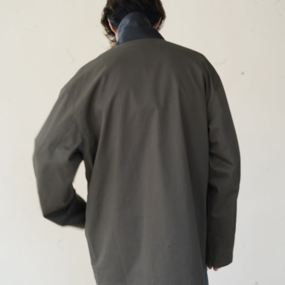 CRISTASEYA JAPANESECOTTON OVERSIZED BLOUSON WITH LEATHER
