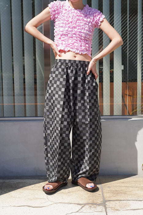 CRISTASEYA<br>MOROCCAN PYJAMA PANTS<br>in BLACK/GREY CHECKS