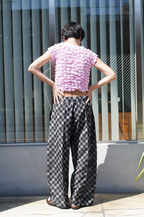 CRISTASEYA<br>MOROCCAN PYJAMA PANTS<br>in BLACK/GREY CHECKS