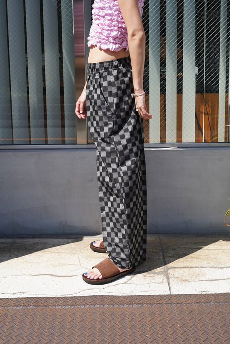 CRISTASEYA<br>MOROCCAN PYJAMA PANTS<br>in BLACK/GREY CHECKS