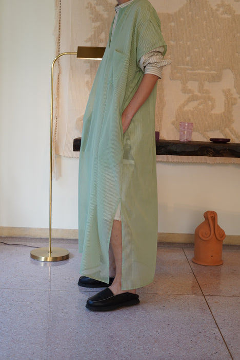 CRISTASEYA for PORT<br>SHEER CAFTAN DRESS<br>SAUGE STRIPES