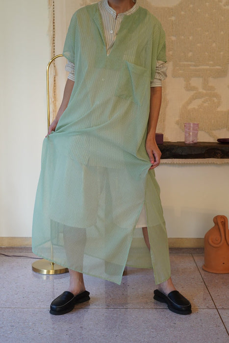 CRISTASEYA for PORT<br>SHEER CAFTAN DRESS<br>SAUGE STRIPES