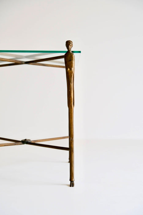 VINTAGE GLASS SIDE TABLE<BR><BR>SOLD OUT