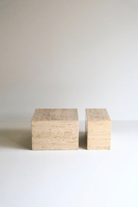 VINTAGE TRAVERTINE DISPLAY TABLE<BR>SAMLL AND MEDIUM