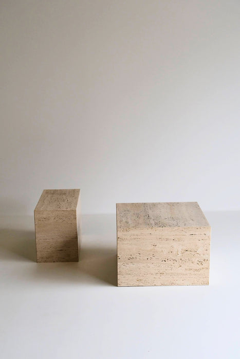 VINTAGE TRAVERTINE DISPLAY TABLE<BR>SAMLL AND MEDIUM