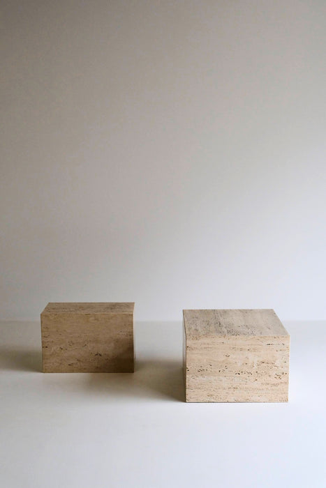 VINTAGE TRAVERTINE DISPLAY TABLE<BR>SAMLL AND MEDIUM