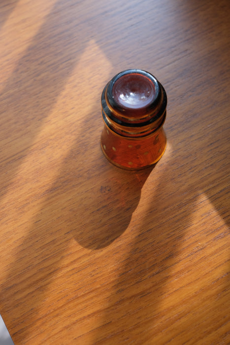 VINTAGE<BR>CZECH BOHEMIAN AMBER SHOT GLASS<BR>SET OF 4