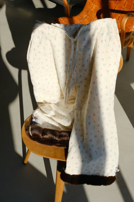 FUMIKA_UCHIDA<br>DOUBLE NAPPED FLANNEL LOUNGE PANTS<br>in FLORAL PURPLE