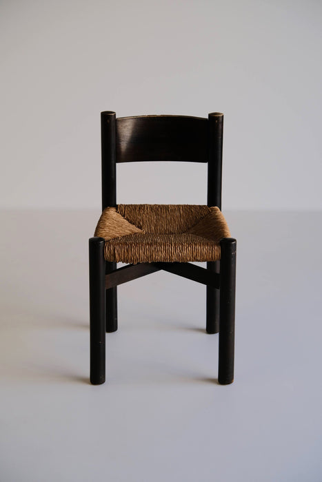 CHARLOTTE PERRIAND<BR>MERIBEL CHAIR DARK BROWN<BR>EDTION SENTOU