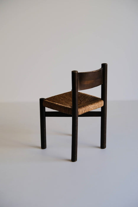 CHARLOTTE PERRIAND<BR>MERIBEL CHAIR DARK BROWN<BR>EDTION SENTOU