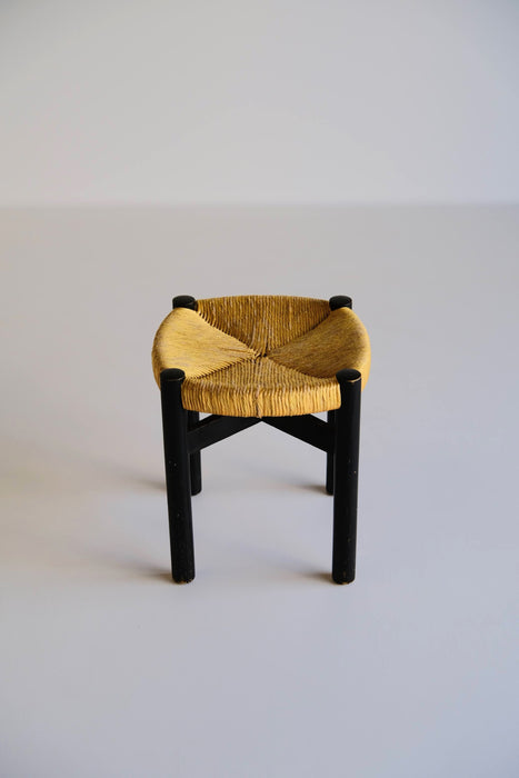 CHARLOTTE PERRIAND<BR>MERIBEL STOOL BLACK<BR>LES ARC 1600