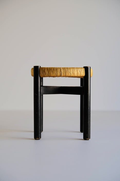 CHARLOTTE PERRIAND<BR>MERIBEL STOOL BLACK<BR>LES ARC 1600