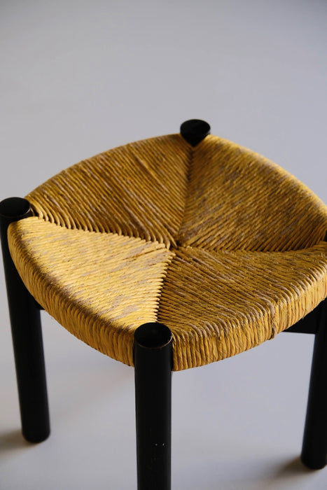 CHARLOTTE PERRIAND<BR>MERIBEL STOOL BLACK<BR>LES ARC 1600