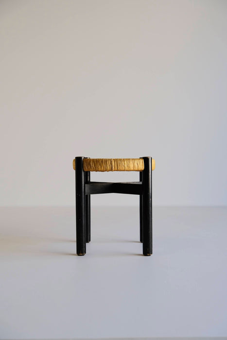 CHARLOTTE PERRIAND<BR>MERIBEL STOOL BLACK<BR>LES ARC 1600