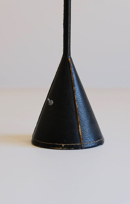 VALENTI<BR>LEATHER FLOOR LAMP BLACK
