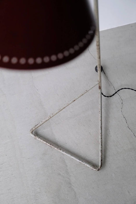 VINTAGE RED SHADE FLOOR LAMP<BR><BR>SOLD OUT