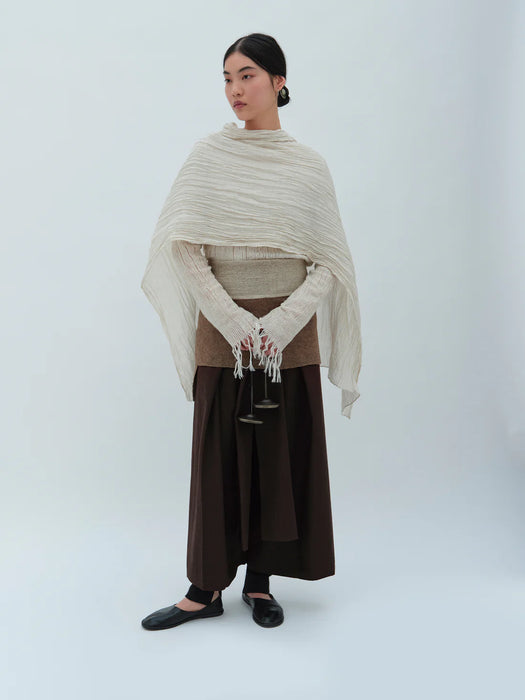 NORLHA<br>FEATHER LIGHT NARROW SCARF <br>in NATURAL YAK WHITE<br><br>SOLD OUT