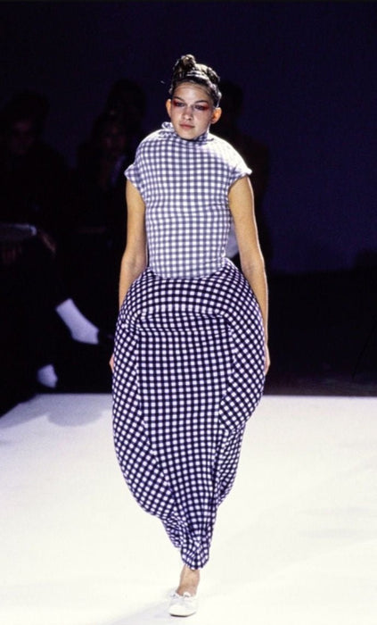 AD1996<BR>robe de chambre COMME des GARCONS<BR>GINGHAM CHECK ”Lumps and Bumps”DRESS
