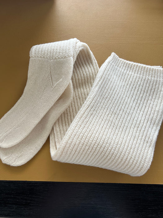 FUMIKA_UCHIDA<br>SHETLAND RIB STITCH TIGHT-HIGH SOCKS